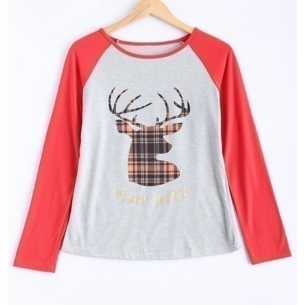New - “ Oh MY DEER” long sleeved holiday  t-shirt medium